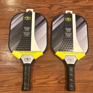 Athletic Works Fiberglass Pickleball Paddles, Black/Gray New set of 2
